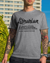 Load image into Gallery viewer, Librarian Keeper Of Books Guardian Of Knowledge Custom Design Guys Tee
