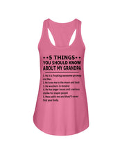 Load image into Gallery viewer, 5 Things You Should Know About My October      Grandpa For Birthday Gift Ladies Flowy Tank
