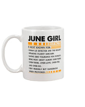 Load image into Gallery viewer, June Girl Facts Very Friendly But Dangerous Custom Design Mug
