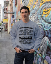 Load image into Gallery viewer, Lucky Husband Has A Gorgeous Wife Who Happens To Cuss A Lot Family Gift Sweatshirt
