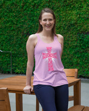 Load image into Gallery viewer, Cross Breast Cancer Awareness  Special Custom Design Ladies Flowy Tank

