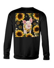 Load image into Gallery viewer, Beautiful Pig With Sunflowers Gift For Pig Lovers Sweatshirt
