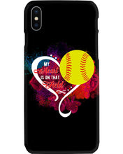 Load image into Gallery viewer, Lovely Phone Case My Heart Is On Field Gift For Softball Lovers Phone case
