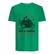 Load image into Gallery viewer, All I Need IS Love And A Camera And A Dog Gift For Dog Lovers Guys V-Neck
