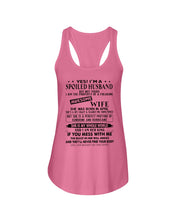 Load image into Gallery viewer, A Spoiled Husband Of    April  Freaking Awesome Wife For Birthday Gift Ladies Flowy Tank
