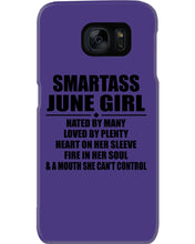 Load image into Gallery viewer, Birthday Gift For Smartass June GirlHeart On Her Sleeve Phone case
