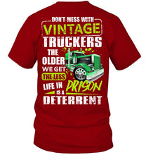 Load image into Gallery viewer, Don't Mess With Vintage Truckers The Older We Get The Less Guys V-Neck
