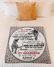 Load image into Gallery viewer, Grandma Gift For Grandson With Meaningful Message My Love For You Is Forever Fleece Blanket
