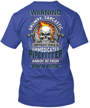 Load image into Gallery viewer, Grumpy Sarcastic Unpredictable Unmedicated Pipe Fitter Guys Tee
