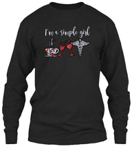 Load image into Gallery viewer, I'm A Simple Girl Veterinary Symbol Special Custom Design For Wine Lovers Unisex Long Sleeve
