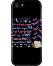 Load image into Gallery viewer, Butterflies When I Miss You I Just Have To Look Inside My Heart Gift For Lover Phone case
