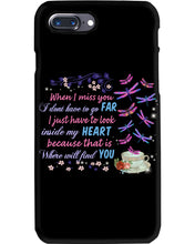 Load image into Gallery viewer, Butterflies When I Miss You I Just Have To Look Inside My Heart Gift For Lover Phone case
