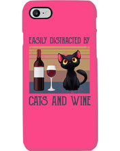 Load image into Gallery viewer, Easily Distracted By Cats And Wine Special Custom Design Phone case
