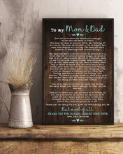 Load image into Gallery viewer, Giving For  Parents Thank For Making Dreams Come True  Custom Design Vertical Poster
