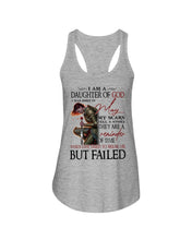 Load image into Gallery viewer, I'm Daughter Of God I Was Born In May My Scars Tell A Story Ladies Flowy Tank
