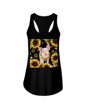 Load image into Gallery viewer, Beautiful Pig With Sunflowers Gift For Pig Lovers Ladies Flowy Tank
