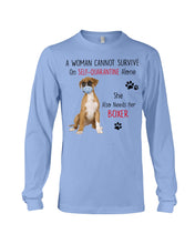 Load image into Gallery viewer, A Woman Can't Survive On Self-quarantine Alone Also Needs Boxer Unisex Long Sleeve
