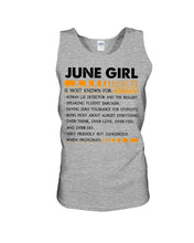 Load image into Gallery viewer, June Girl Facts Very Friendly But Dangerous Custom Design Unisex Tank Top
