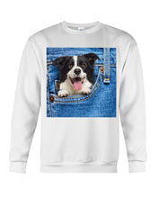 Load image into Gallery viewer, Border Collie In Denim Pocket Gift For Dog Lovers Sweatshirt
