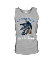 Load image into Gallery viewer, Apparently I Have An Attitude Blue Dragon Unisex Tank Top
