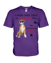 Load image into Gallery viewer, A Woman Can't Survive On Self-quarantine Alone Also Needs Boxer Guys V-Neck
