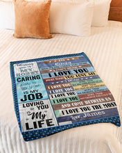 Load image into Gallery viewer, Caring For You Is My Job Custom Name Husband Gift For Wife James And Lucia Fleece Blanket

