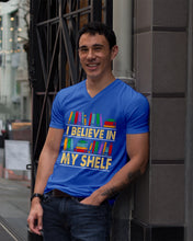 Load image into Gallery viewer, I Believe In My Shelf Trending For Book Lovers Guys V-Neck
