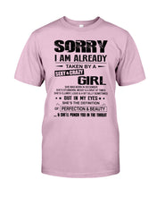Load image into Gallery viewer, I'm Already Taken By A Sexy And Crazy Girl She Was Born In December Guys Tee
