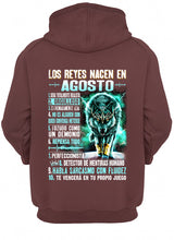 Load image into Gallery viewer, Birthday Gift Los Reyes Nacen En Agosto Angry Wolf Hoodie
