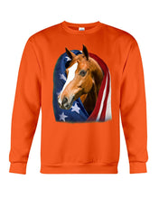 Load image into Gallery viewer, Horse Covered Into USA Flag Meaningful Gift For Men Sweatshirt
