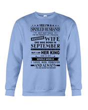 Load image into Gallery viewer, Gift For Husband I'm The Property Of A Freaking Awesome Wife Who Was Born In September Sweatshirt
