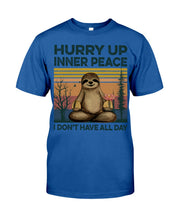 Load image into Gallery viewer, Cute Sloth Hurry Up Inner Peace Special Custom Design Guys Tee
