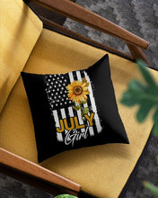 Load image into Gallery viewer, Birthday Gift For July Girl American Flag With Sunflower Pillow Cover
