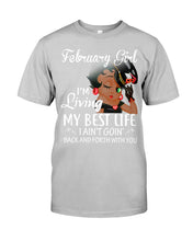 Load image into Gallery viewer, Betty Boop February Girl Living My Best Life Birthday Meaningful Gift Guys Tee
