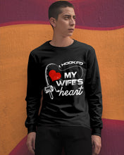 Load image into Gallery viewer, I Hooked My Wifes Heart Gift For Fishing Lovers Unisex Long Sleeve

