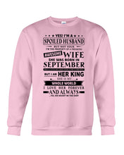 Load image into Gallery viewer, Gift For Husband I'm The Property Of A Freaking Awesome Wife Who Was Born In September Sweatshirt

