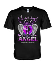Load image into Gallery viewer, I Used To Be Her Angel Now She’s Mine Gift For Mommy Girl’s Guys V-Neck
