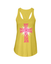 Load image into Gallery viewer, Cross Breast Cancer Awareness  Special Custom Design Ladies Flowy Tank
