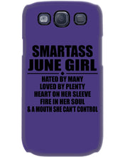 Load image into Gallery viewer, Birthday Gift For Smartass June GirlHeart On Her Sleeve Phone case
