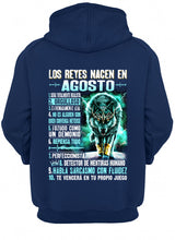 Load image into Gallery viewer, Birthday Gift Los Reyes Nacen En Agosto Angry Wolf Hoodie
