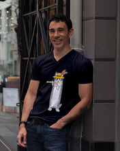 Load image into Gallery viewer, Cat Plays Flute Special Custom Design For Music Lovers Guys V-Neck
