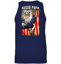 Load image into Gallery viewer, Aussie Papa America Flag Unique Custom Design For Dog Lovers Unisex Tank Top
