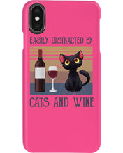 Load image into Gallery viewer, Easily Distracted By Cats And Wine Special Custom Design Phone case
