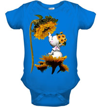 Load image into Gallery viewer, Elephant Sunflower Special Custom Design For Cute Girls Baby Onesie
