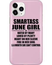 Load image into Gallery viewer, Birthday Gift For Smartass June GirlHeart On Her Sleeve Phone case
