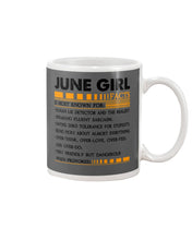 Load image into Gallery viewer, June Girl Facts Very Friendly But Dangerous Custom Design Mug

