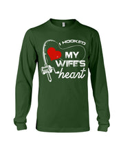 Load image into Gallery viewer, I Hooked My Wifes Heart Gift For Fishing Lovers Unisex Long Sleeve
