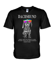 Load image into Gallery viewer, Enter Your Life Dachshund Gift For Dog Lovers Guys V-Neck
