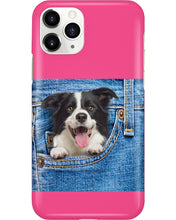 Load image into Gallery viewer, Border Collie In Denim Pocket Gift For Dog Lovers Phone case
