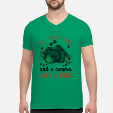 Load image into Gallery viewer, All I Need IS Love And A Camera And A Dog Gift For Dog Lovers Guys V-Neck
